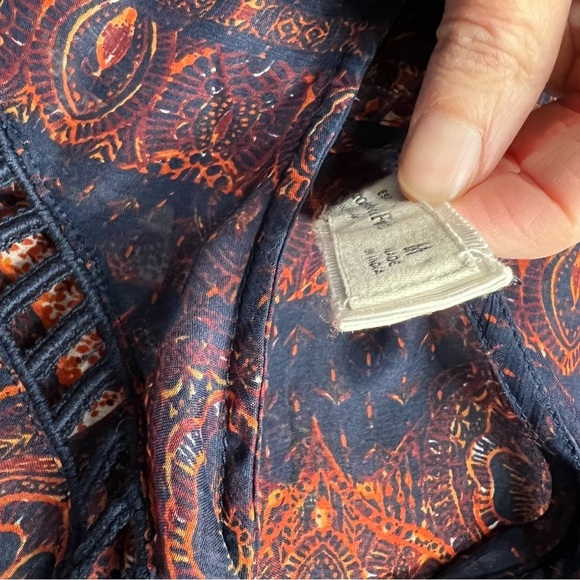 Abercrombie & Fitch Floral Babydoll Sheer Flowy Bohemian Hippie Top - Picture 8 of 10